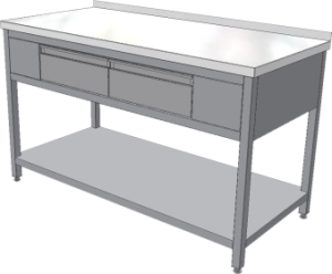 Nerezový stůl se zásuvkami 1800x700x850 mm