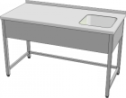 Nerezový stůl s dřezem 900x700x850 mm