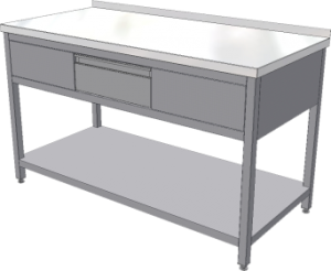 Nerezový stůl se zásuvkou 800 x 600 x 850 mm
