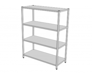 Nerezový regál plné police 800 x 500 x 1800 mm