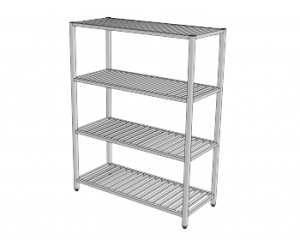 Nerezový regál roštové police 1200x400x1800 mm