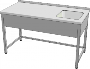 Nerezový stůl s dřezem 1000x800x850 mm