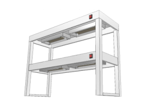 Stolový nástavec dvoupatrový s infraohřevem 1500x350x600