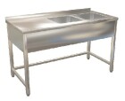 Nerezový stůl s dřezy 1500x600x850 mm