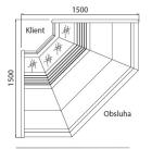Chladící vitrína Juka Modena Roh NW/110