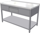 Nerezový stůl se zásuvkou 1400 x 600 x 850 mm