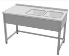 Nerezový stůl s dřezy 2200x600x850 mm